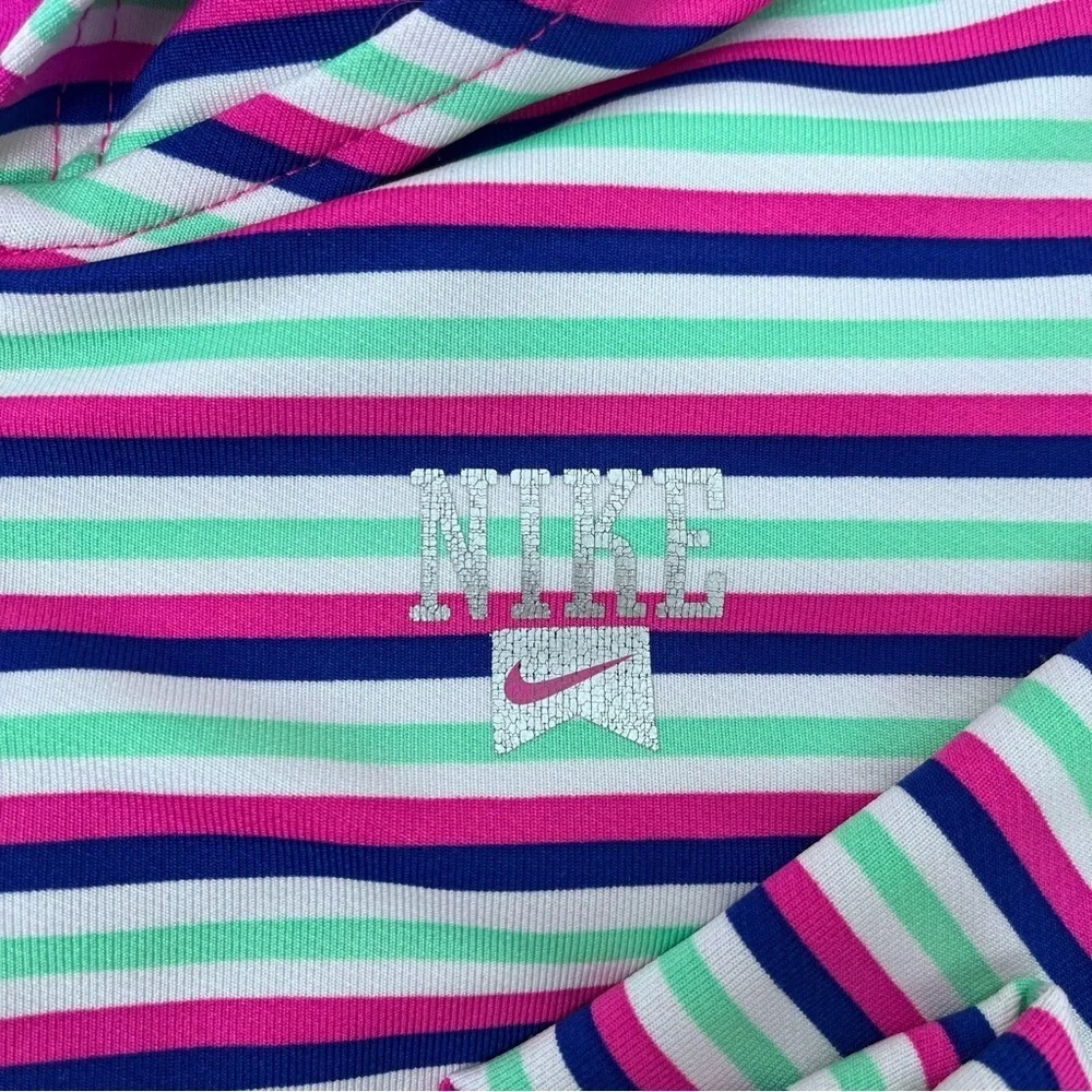 Nike Girls Striped Full Zip Perfromance Jacket with Nike Logo Size XL Activewear